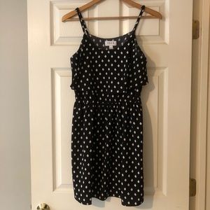 B&W Polkadot Dress w/ Adjustable Straps
